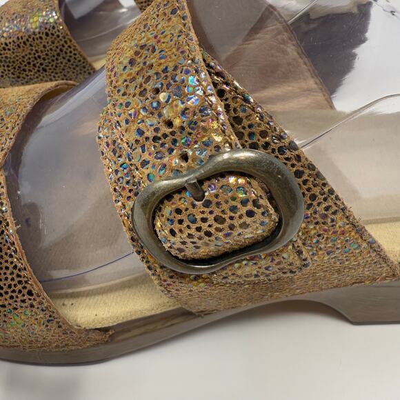Dansko Slide Sandal Women's 41 (9.5) Brown Leather Sophie Iridescent Summer - Picture 5 of 10
